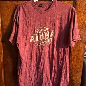 Aloha Waikiki Men's Red Tee